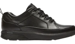 Best Rockport Trustride Waterproof Black Leather Lace-Up Sneaker