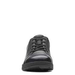 New Clarks Un Adorn Lace Black Leather Sneaker