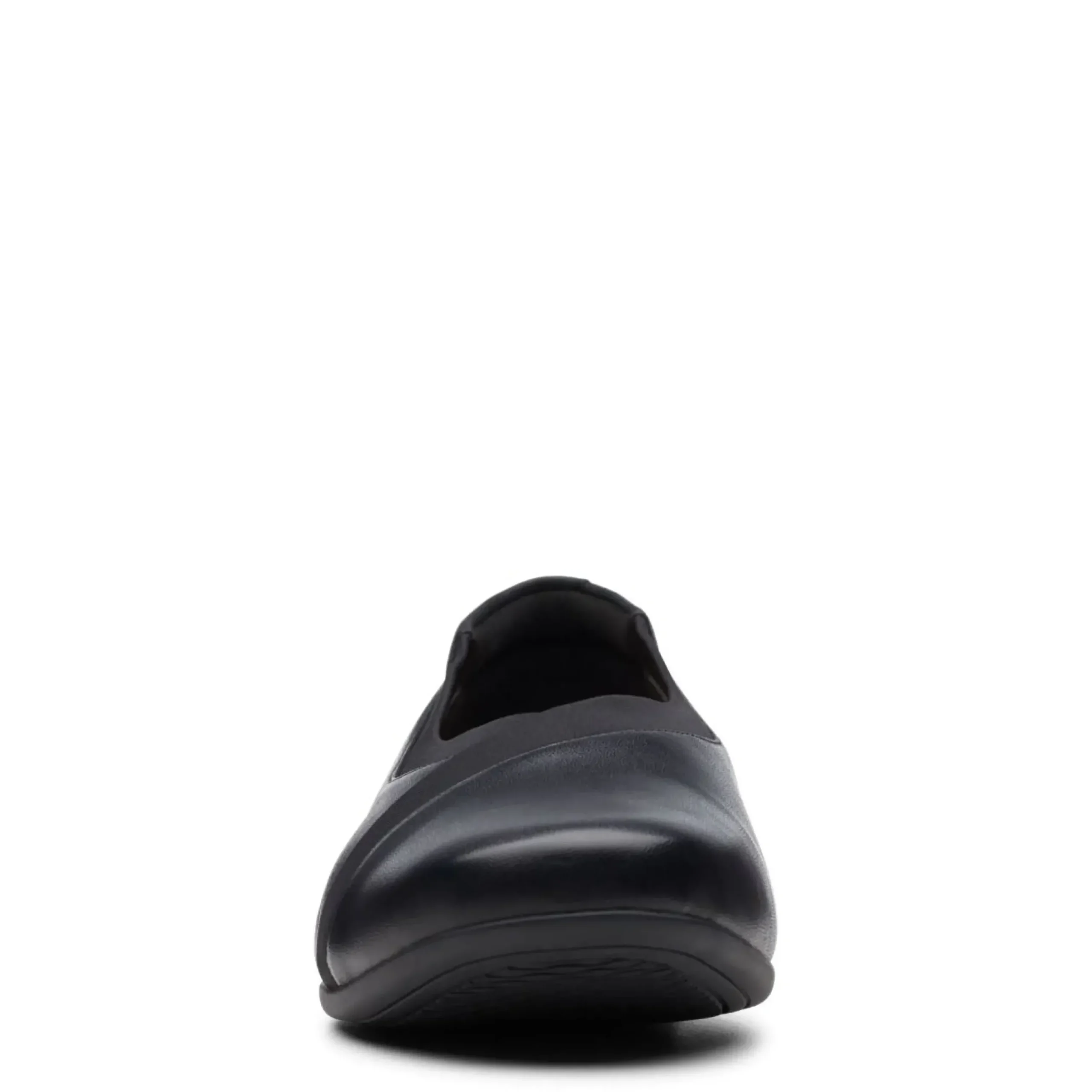 Clearance Clarks Un Darcey Ease Black Leather Flat