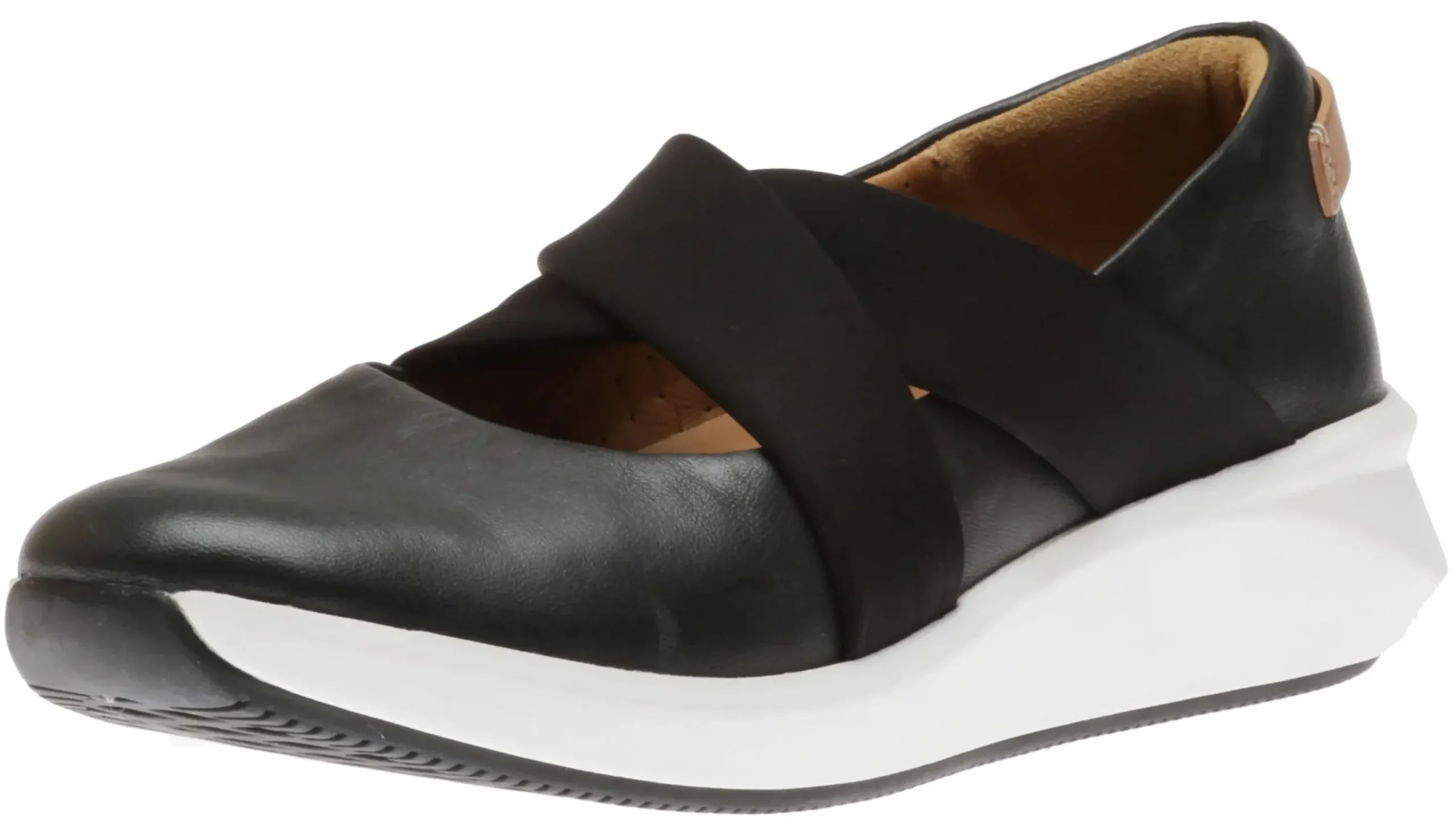 Best Clarks Un Rio Cross Black Leather Slip-On Sneaker