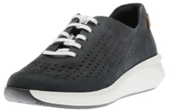 New Clarks Un Rio Tie Navy Nubuck Leather Sneaker