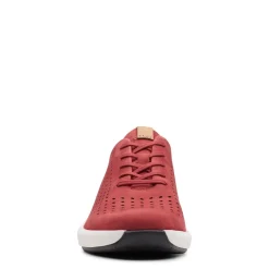 Hot Clarks Un Rio Tie Red Nubuck Leather Sneaker