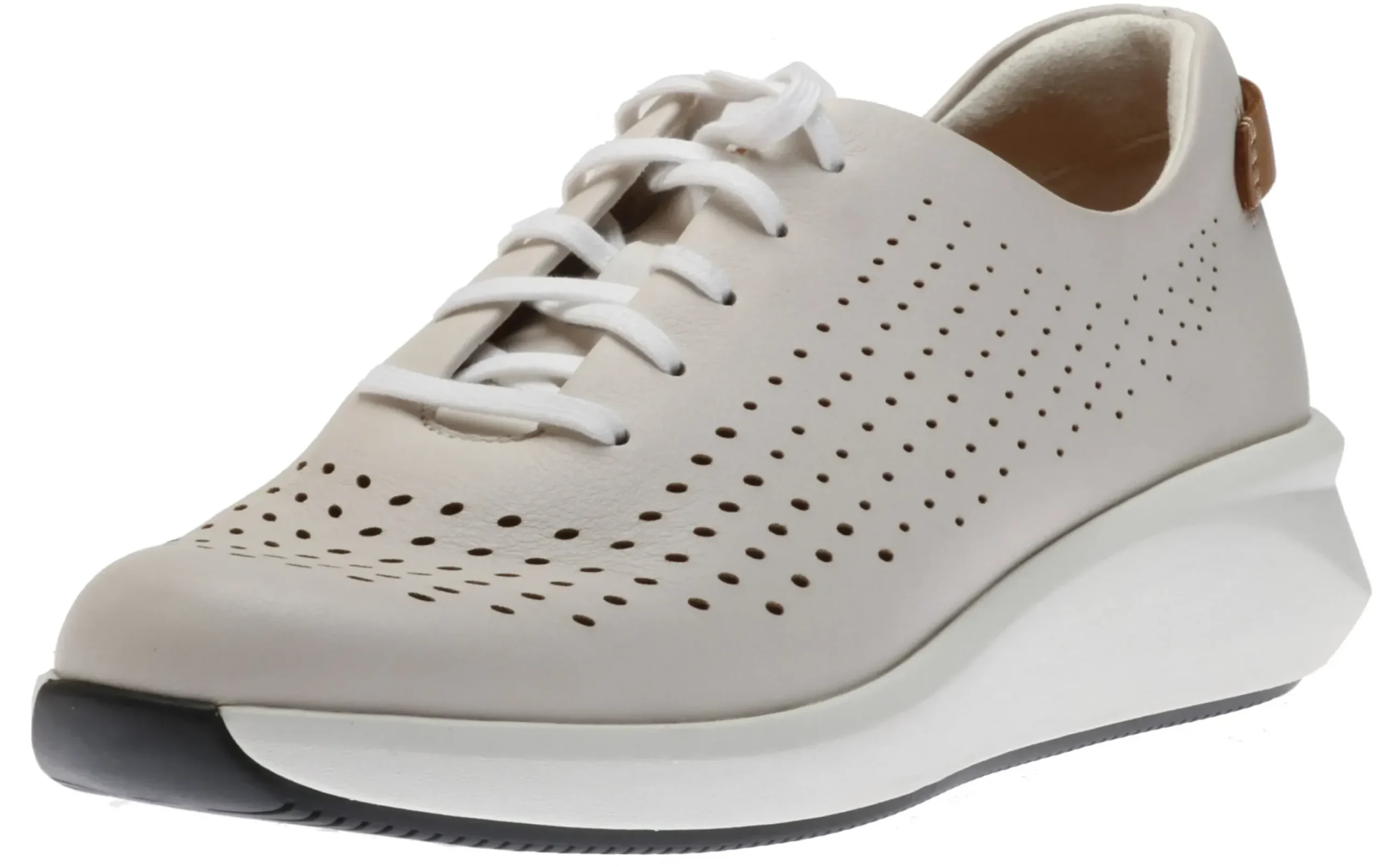 Clearance Clarks Un Rio Tie White Nubuck Leather Sneaker