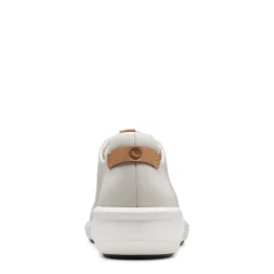 Clearance Clarks Un Rio Tie White Nubuck Leather Sneaker