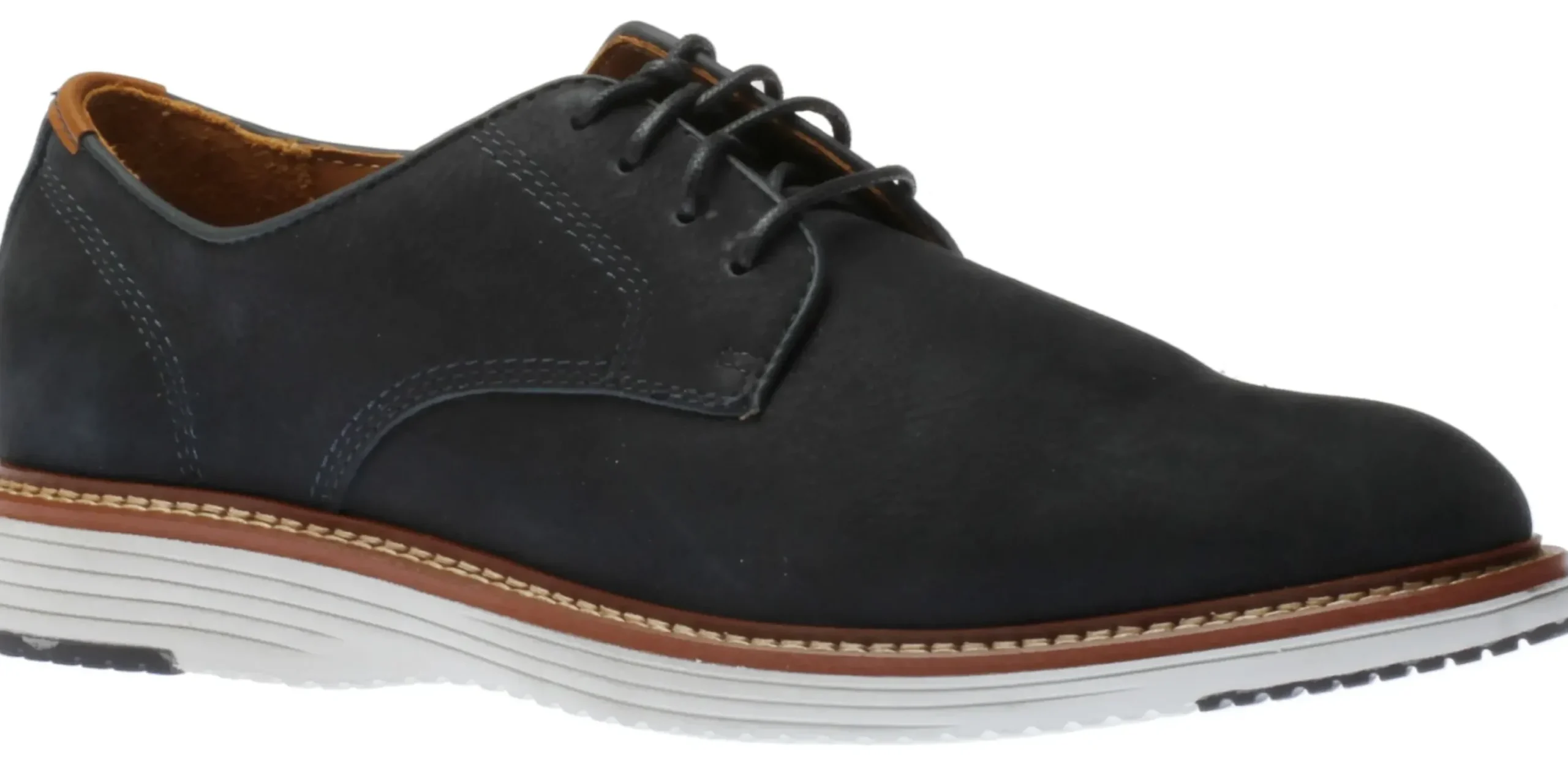 Johnston & Murphy Upton Navy Nubuck Plain Toe Casual Dress Shoe