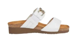 Hot Naot Victoria White Leather Embellished Slide Sandal