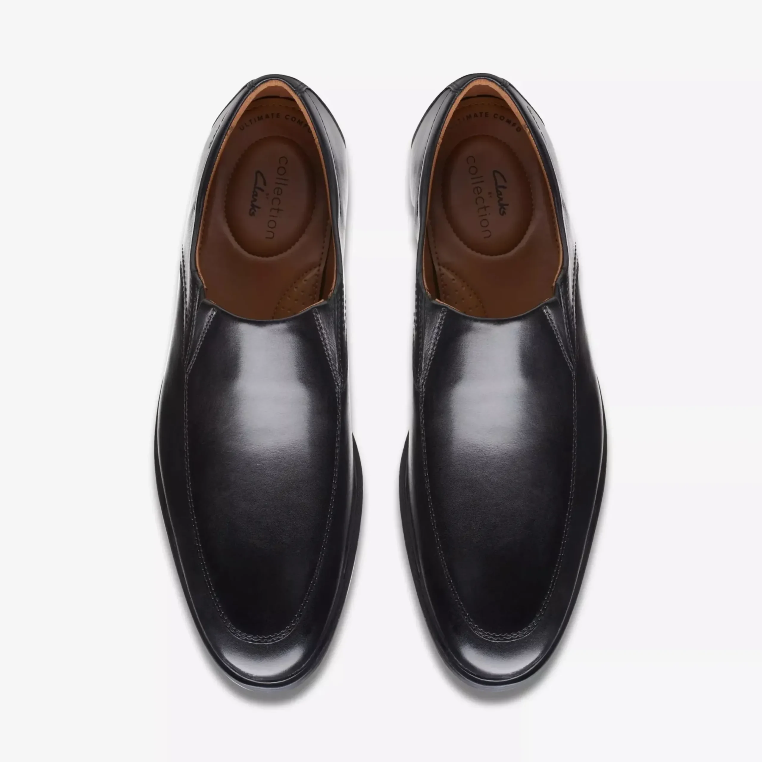 Sale Clarks Whiddon Step Black Leather Dress Loafer