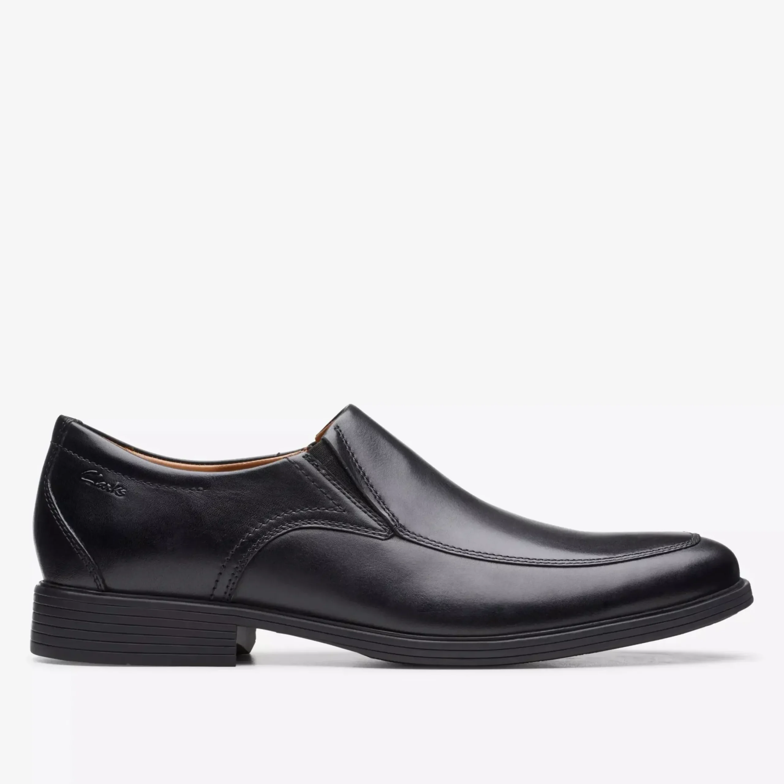 Sale Clarks Whiddon Step Black Leather Dress Loafer