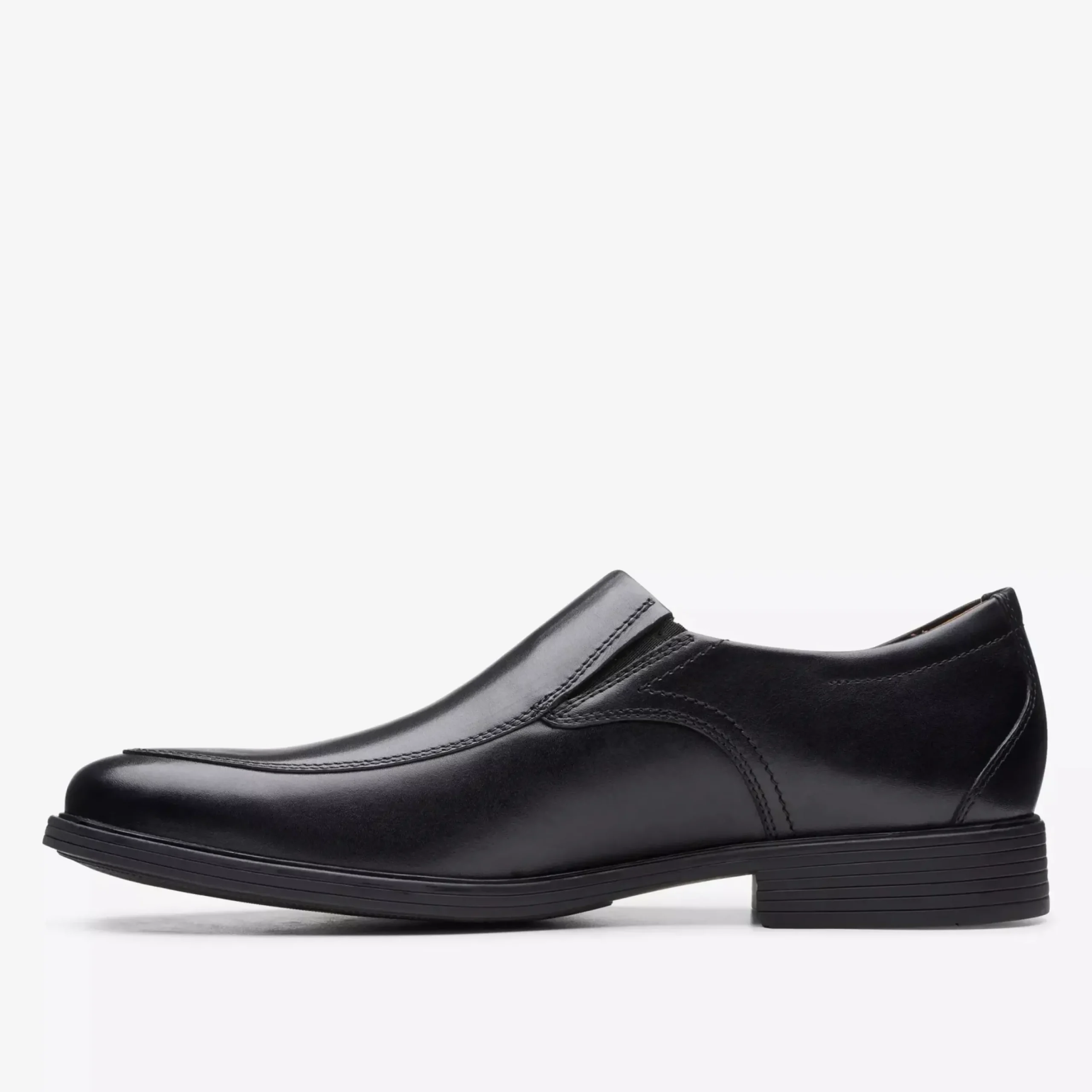 Sale Clarks Whiddon Step Black Leather Dress Loafer