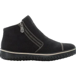 Best Rieker Wildebuk Black Double Zipper Ankle Boot