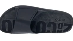 Outlet Ecco Women's 2Nd Cozmo Black Leather Slide Sandal