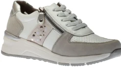 Discount Relife Women's Off White Zipper Lace-Up Sneaker