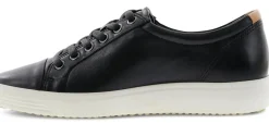 Clearance Ecco Women's Soft 7 Black Leather Lace-Up Sneaker