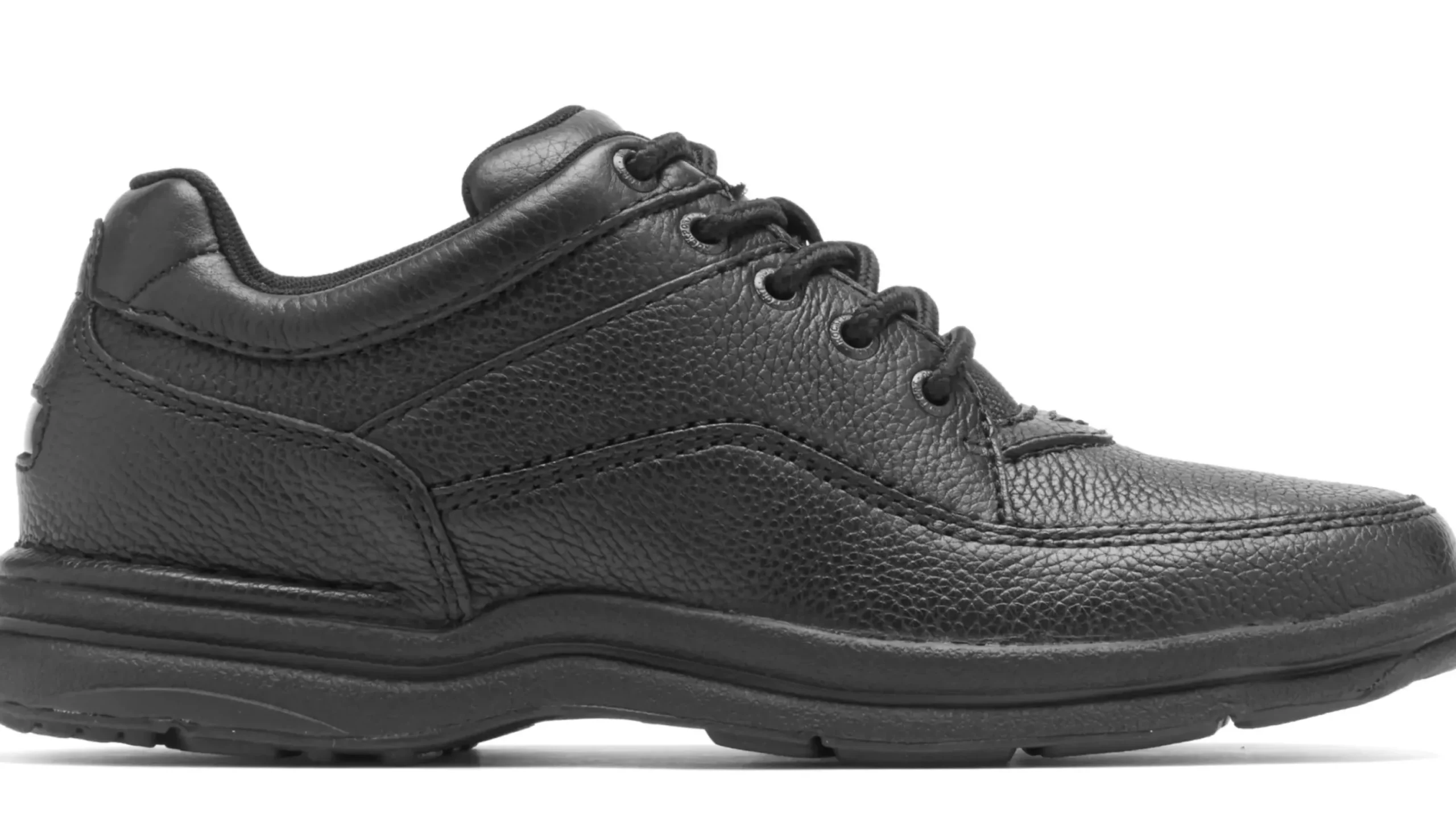Discount Rockport World Tour Classic Black Leather Lace-Up Walking Shoe