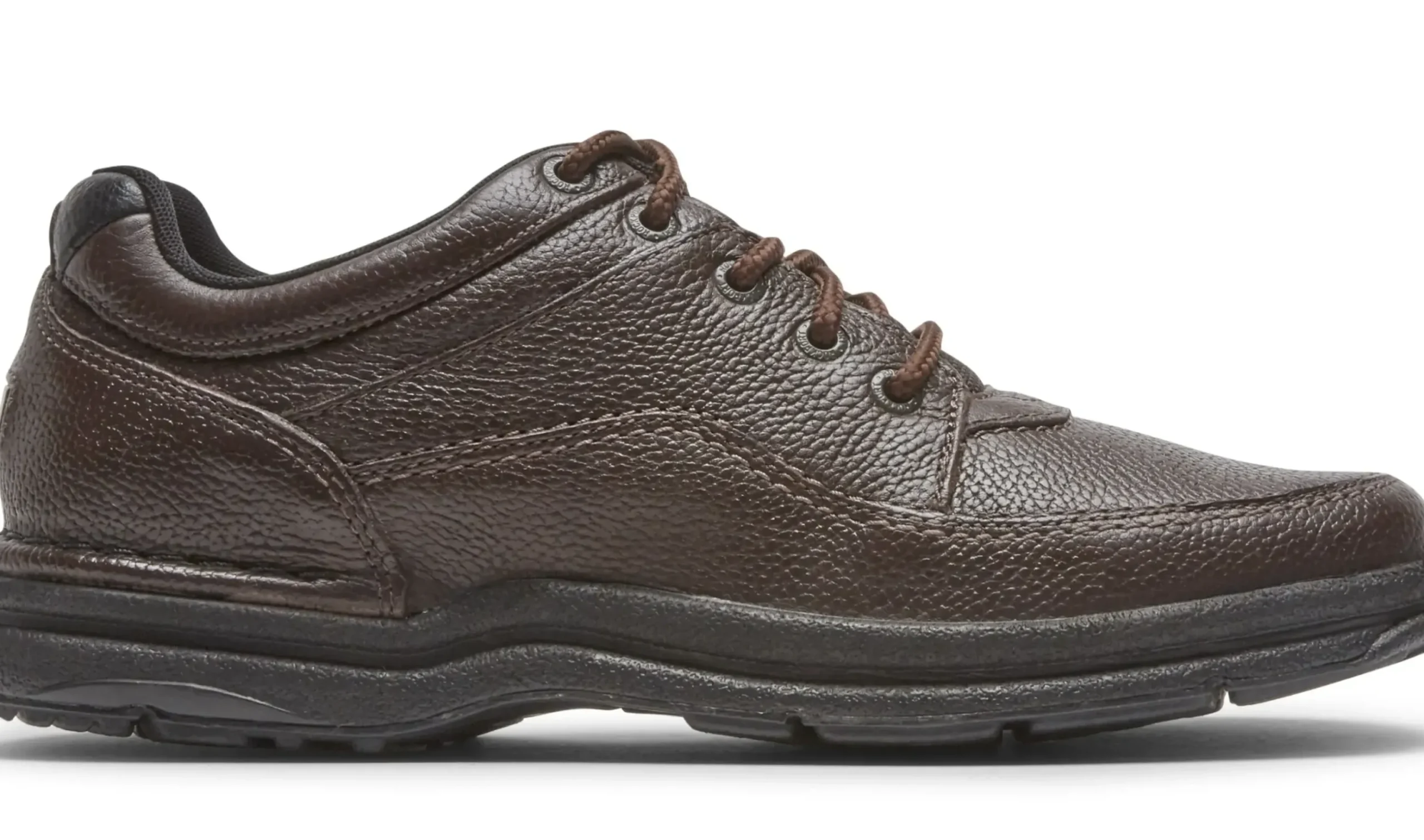 New Rockport World Tour Classic Brown Leather Lace-Up Walking Shoe