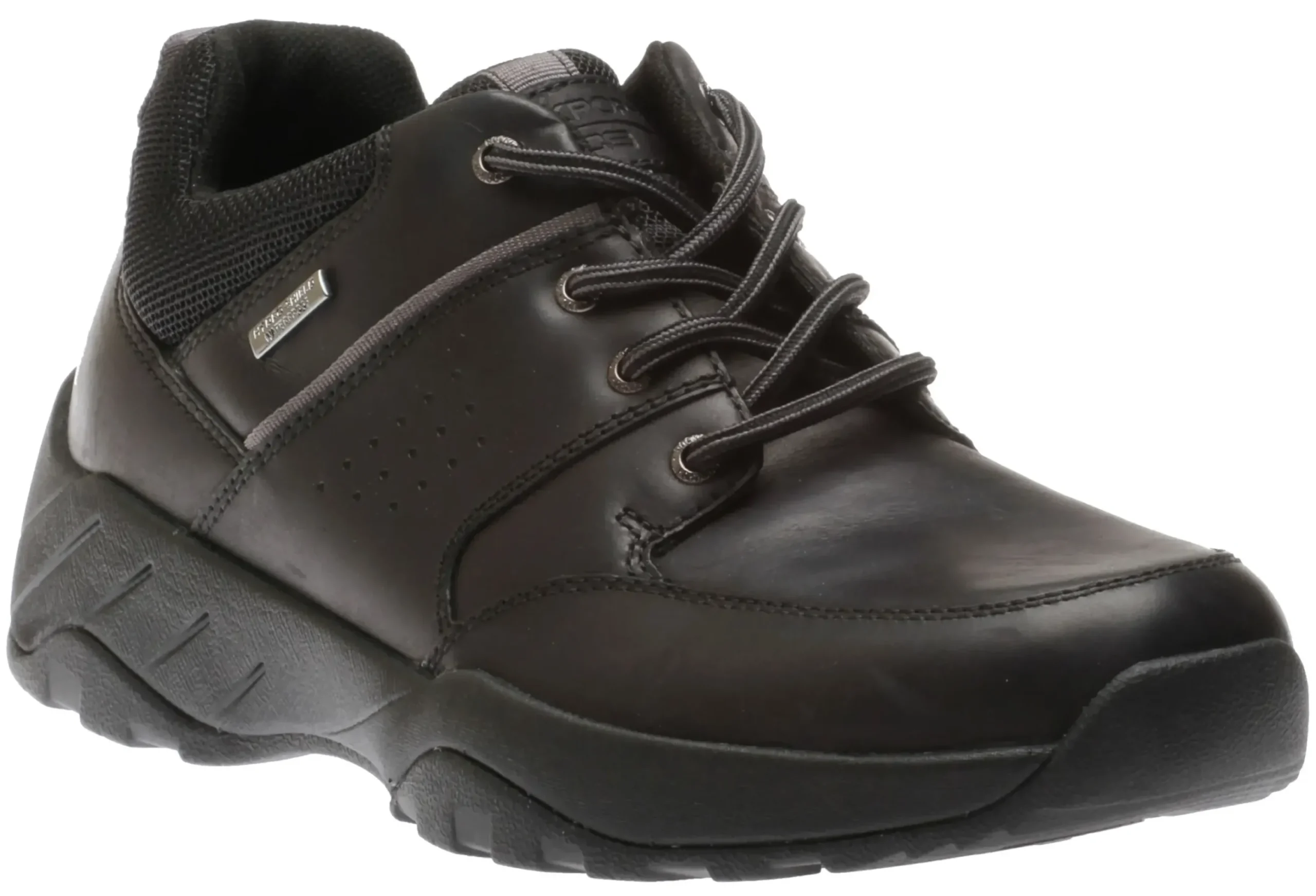 Sale Rockport Xcs Spruce Peak Black Waterproof Leather Lace-Up Walking Shoe
