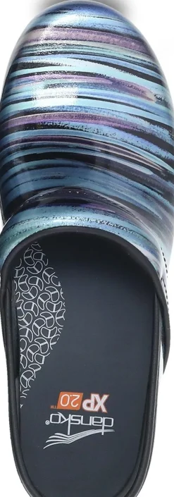 Best Dansko Xp 2.0 Teal Striped Patent Leather Clog