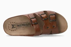 Clearance Mephisto Zach Desert Brown Leather Slide Sandal