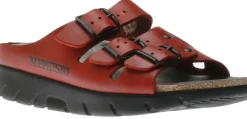Mephisto Zach Red Leather Slide Sandal