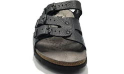 Sale Mephisto Zach Unisex Black Leather Slide Sandal