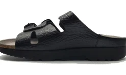 Sale Mephisto Zach Unisex Black Leather Slide Sandal