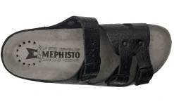 Sale Mephisto Zach Unisex Black Leather Slide Sandal